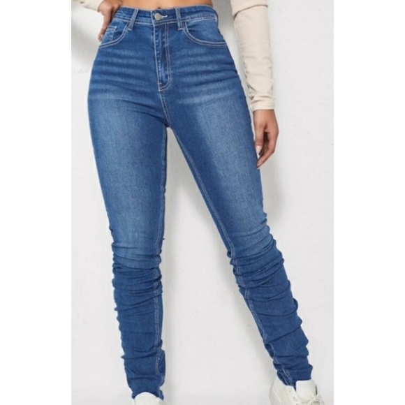 Blue skinny Jeans NWOT Size extra small  tall - Picture 5 of 13